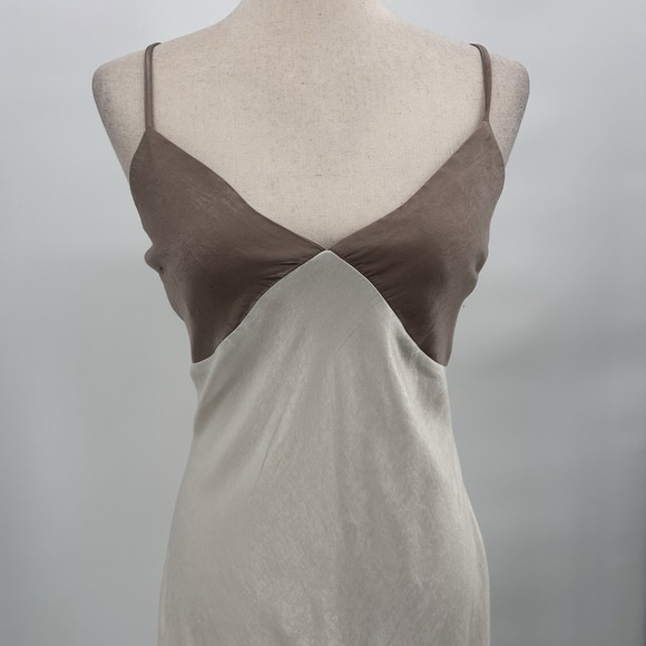 Forever 21 Womens Y2K Babydoll Satin Slip Dress Sz L Cream Fairy Feminine - Picture 3 of 14